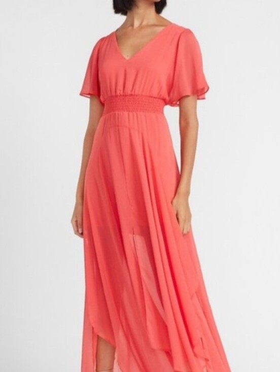 Express Dresses & Skirts - Express Smocked Waist Flutter Sleeve Maxi Dress NWT